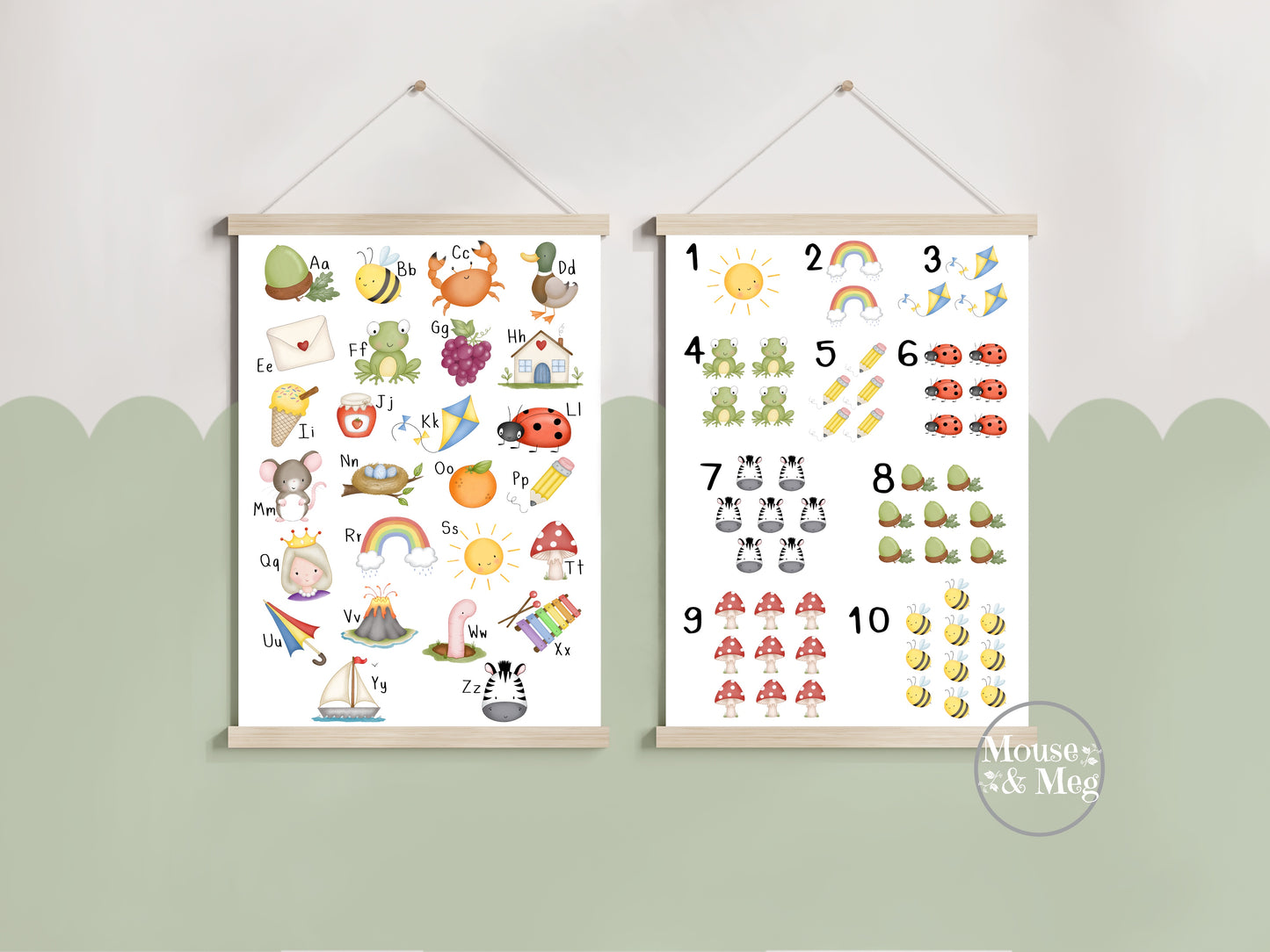 ABC/123 Prints - Set of 2